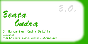 beata ondra business card